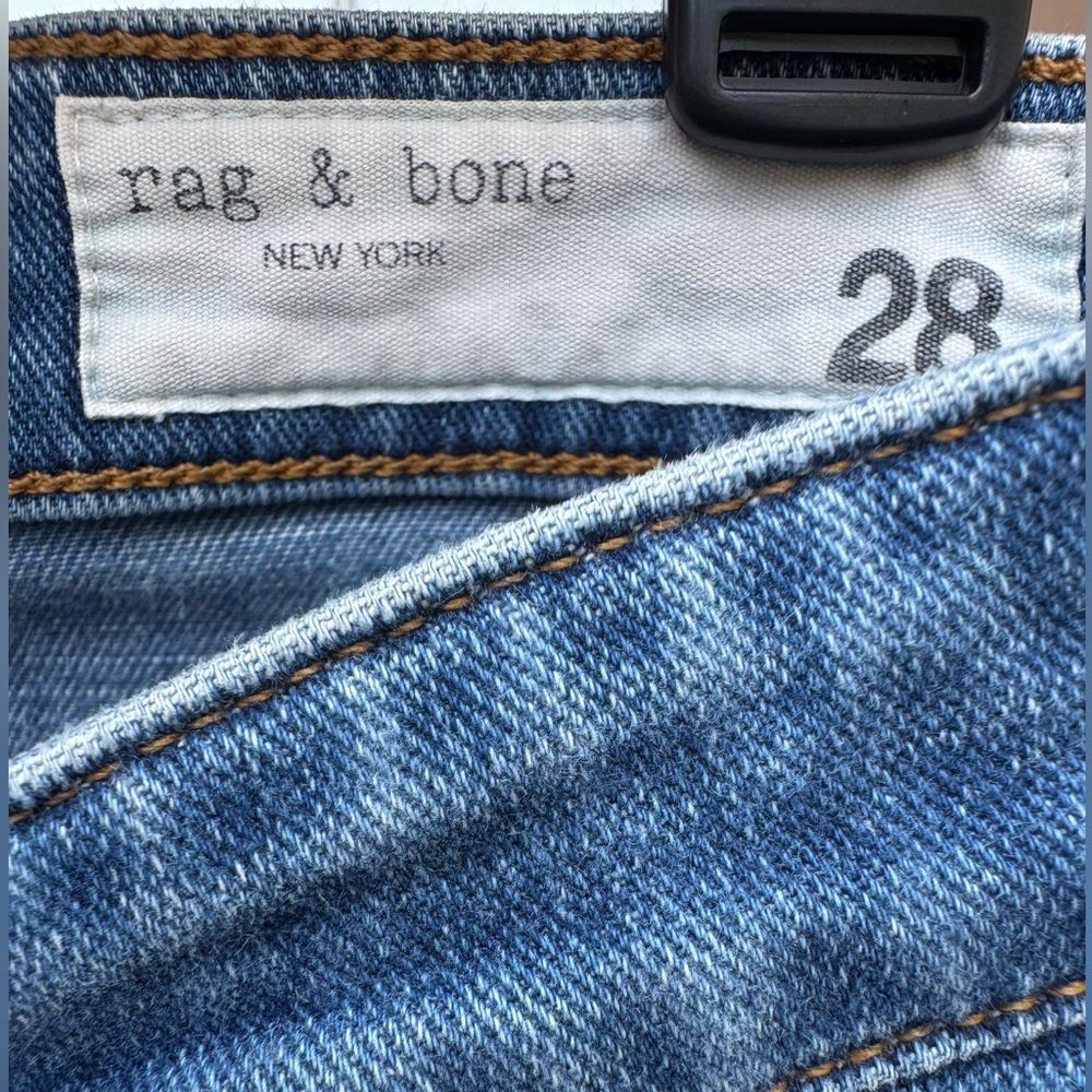 Rag & Bone Dre Low Rise Slim Boyfriend Jeans 28 Distressed Medium Wash - Picture 5 of 6